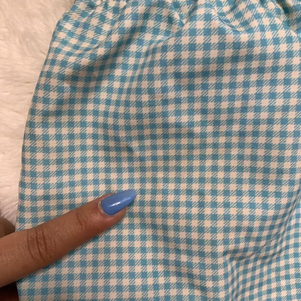Pili Carrera Toddler Blue Checkered Boy Swimming Trunks Size 8 Years